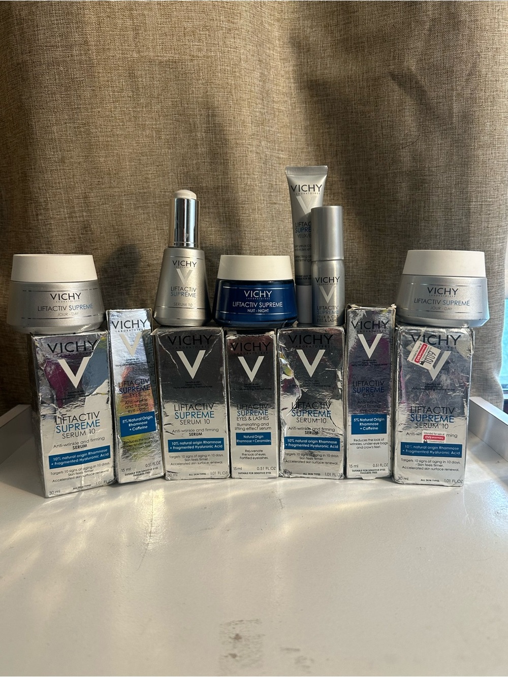 Vichy Liftactiv Supreme Serum 10, Eyes & Lashes, and Night Cream Set